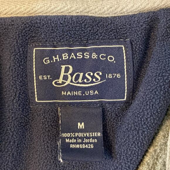 G.H. Bass & Co. Gray Fleece Quarter Zip Pullover Size Medium - Picture 3 of 6